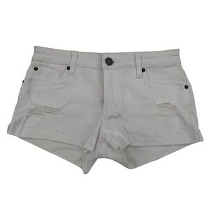 STS Blue White Denim Cut Off Distressed Jean Shorts Size 25 Women’s